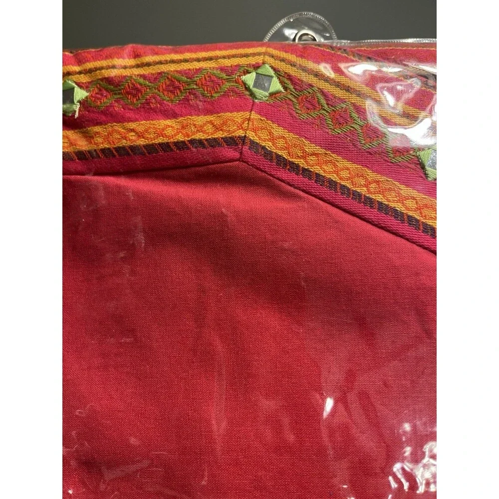 Pier 1 Fuscia Pink Mirror Border Table Runner 14x72” New